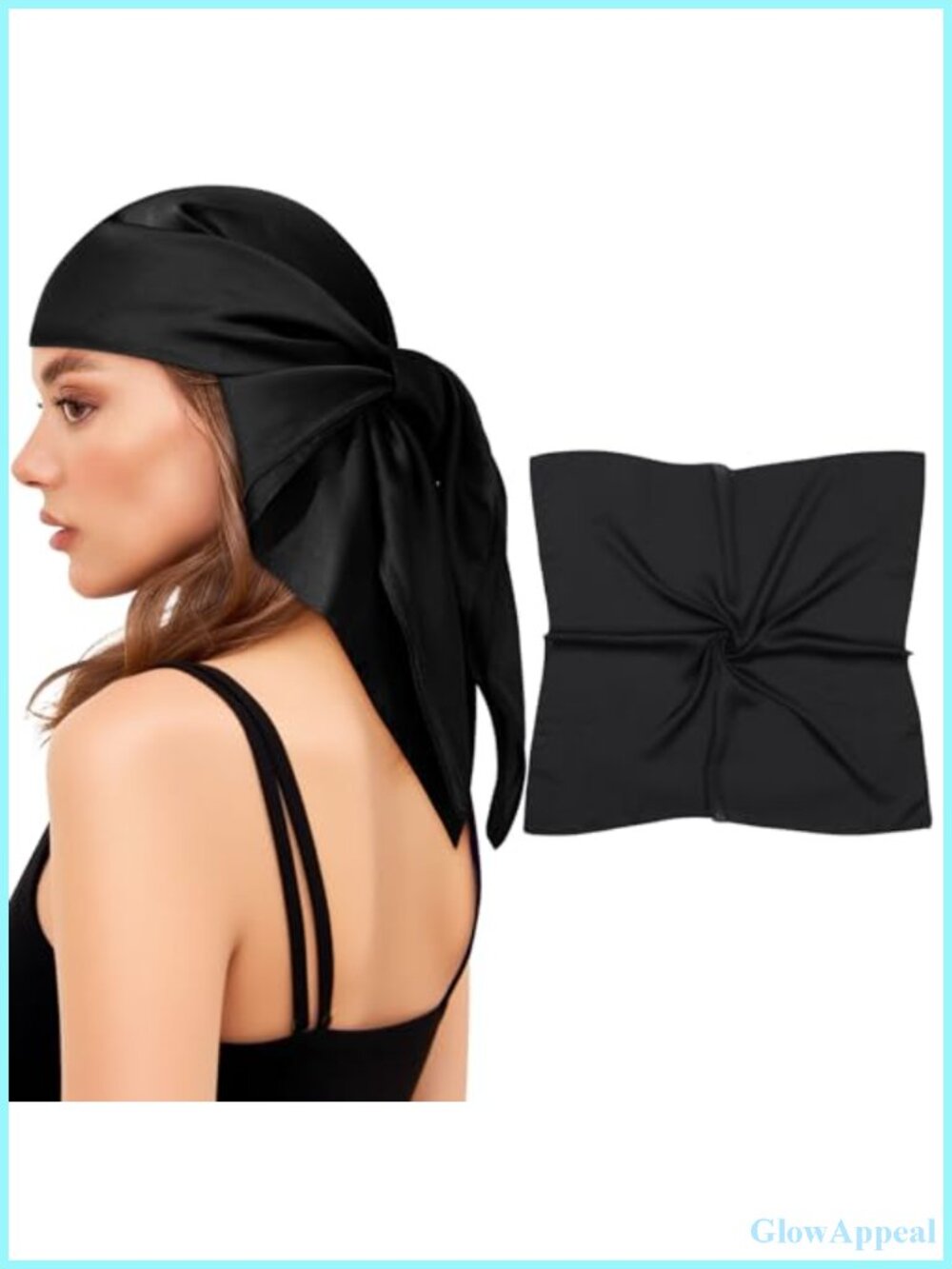 Silk-Like Satin Square Scarf for Women - 27.5"